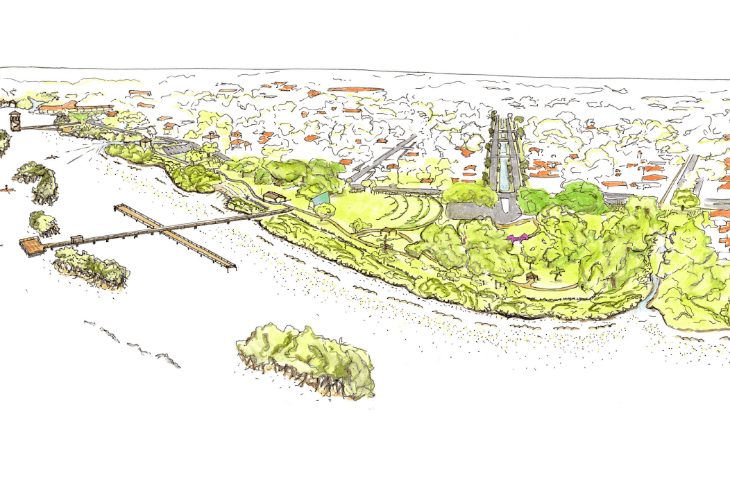a charrette rendering of Oldsmar's sustainable coastline