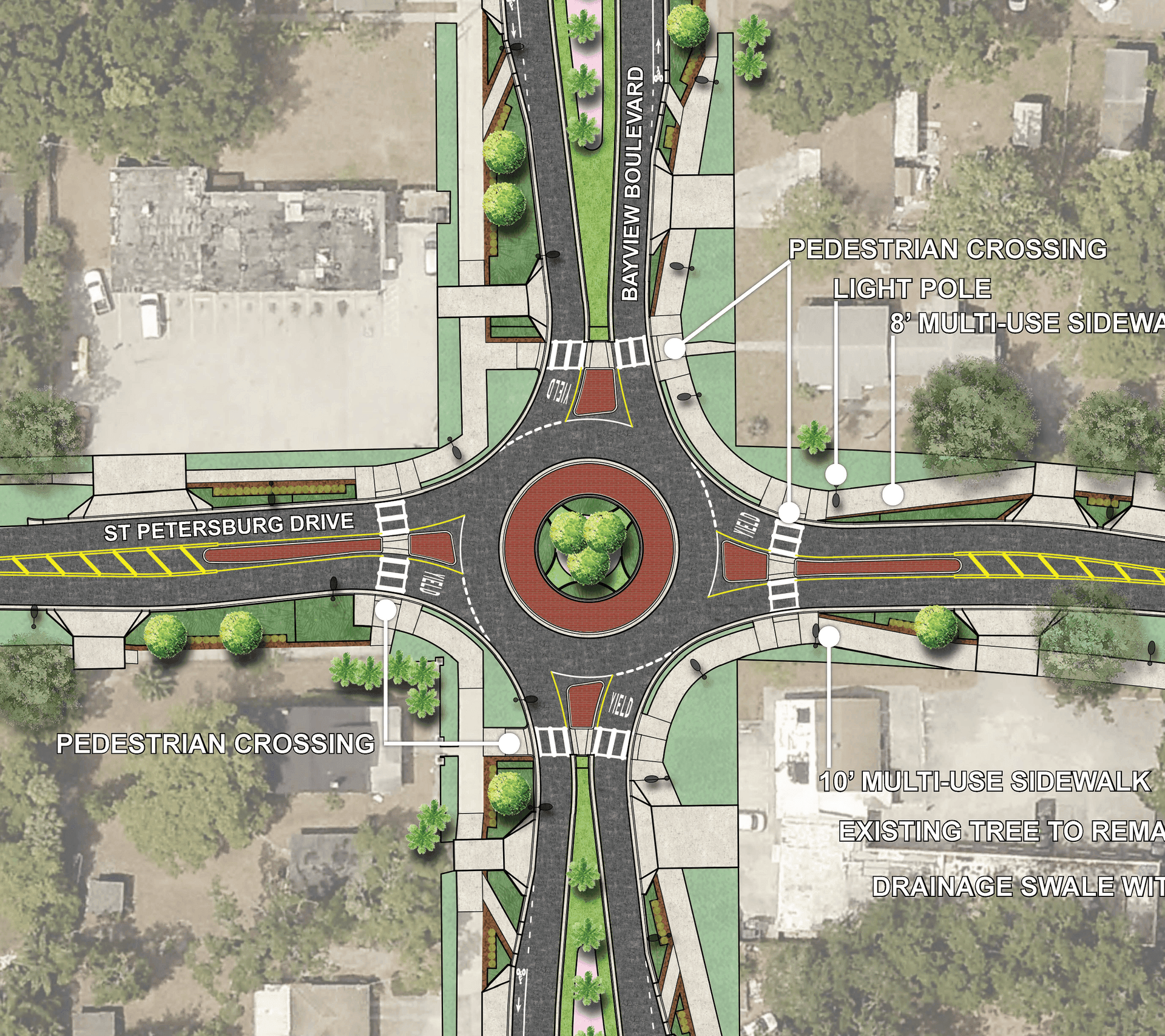 a concept of a traffic circle in Oldsmar
